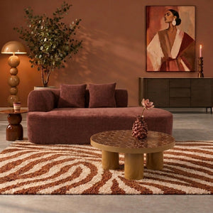 Chaise Longue Emily Chenille Burgundy Red