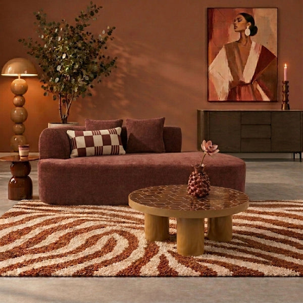 Chaise Longue Emily Chenille Burgundy Red