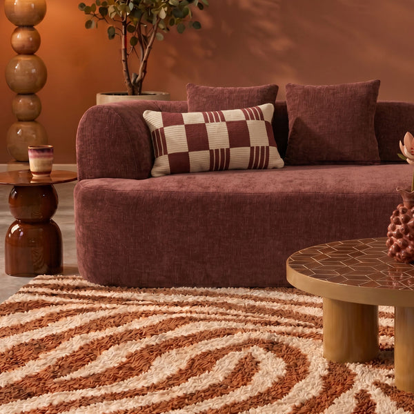 Chaise Longue Emily Chenille Burgundy Red