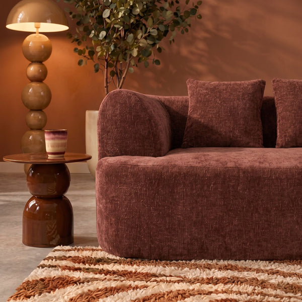 Chaise Longue Emily Chenille Burgundy Red