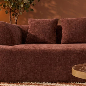 Chaise Longue Emily Chenille Burgundy Red