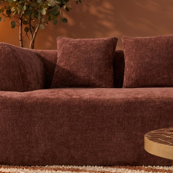 Chaise Longue Emily Chenille Burgundy Red