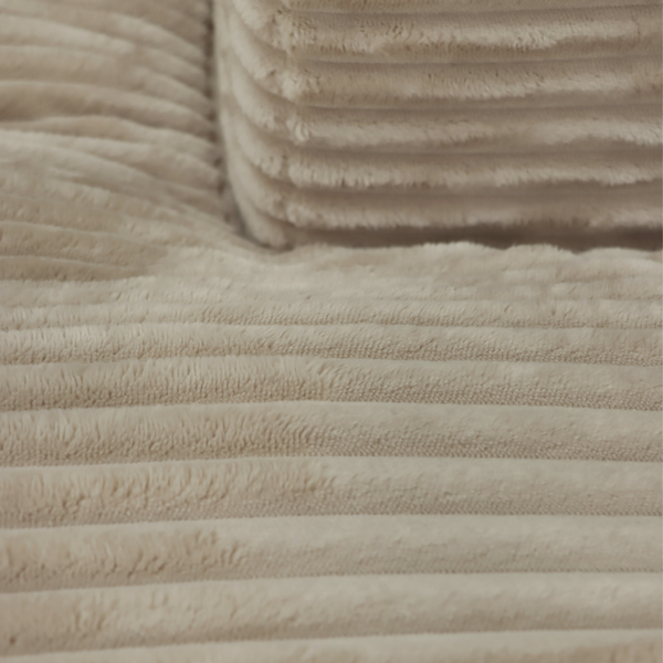 Lazy Hoekbank Velvet Ribstof Beige links