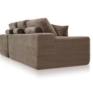 Lazy Corner Sofa Velvet Corduroy Taupe Right