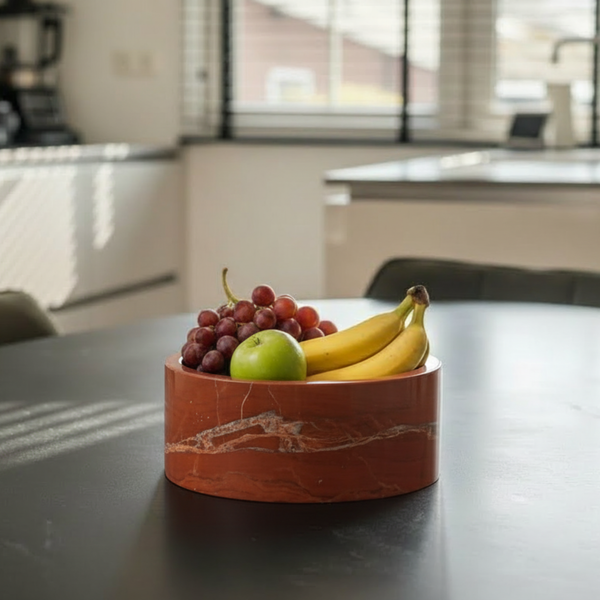 Fruitschaal Marmer Rood