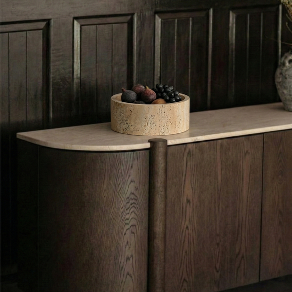 Travertin-Obstschale Beige