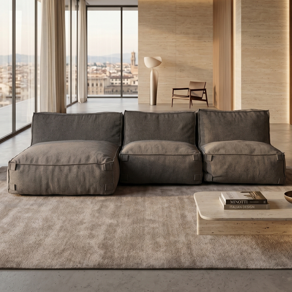 Modulares Indoor Ecksofa Kiki Bouclé Braun