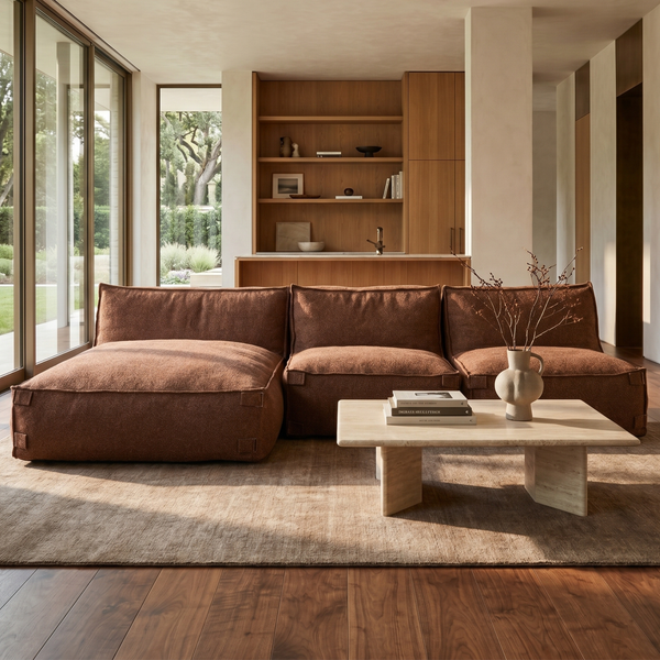 Canapé d'angle modulaire intérieur Kiki Bouclé Cuivre