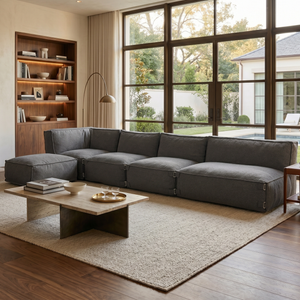 Modulaire Indoor Lounge Bank 4,5 Zits Bouclé Bruin