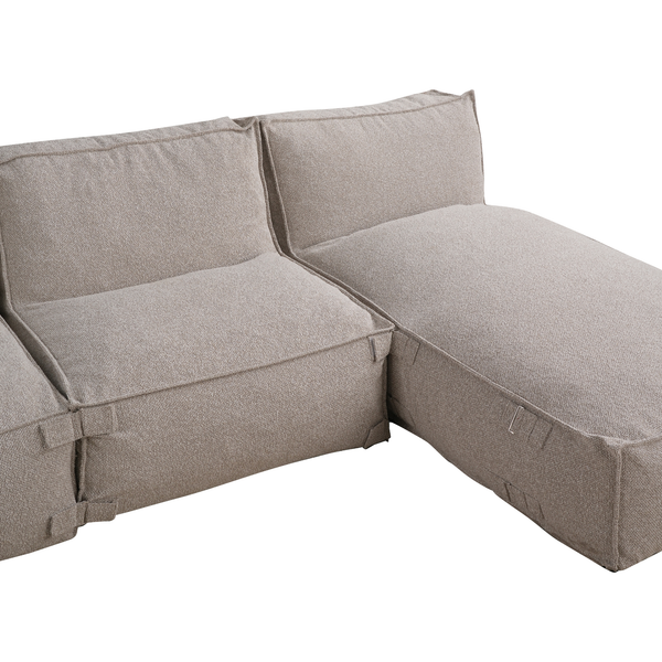 Modulares Indoor Ecksofa XL Kiki Bouclé Taupe
