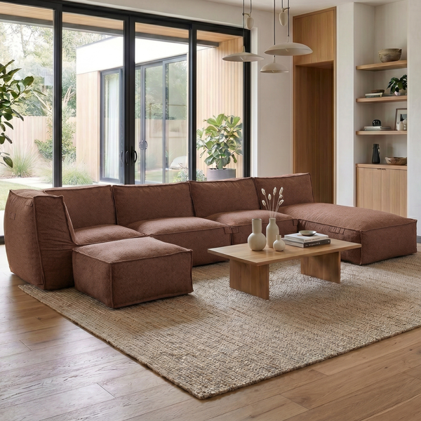 Canapé d'angle modulaire intérieur XL Kiki Bouclé Cuivre