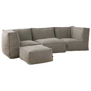 Modulares Indoor Lounge Sofa 3-Sitzer + Hocker Kiki Bouclé Braun