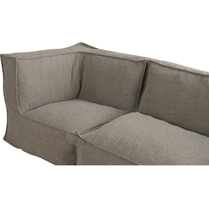 Modulares Indoor Lounge Sofa 3-Sitzer + Hocker Kiki Bouclé Braun