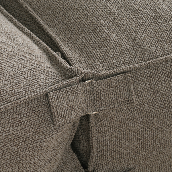 Modulares Indoor Lounge Sofa 3-Sitzer + Hocker Kiki Bouclé Braun