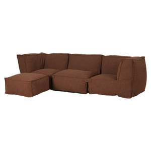 Modulares Indoor Lounge Sofa 3-Sitzer + Hocker Kiki Bouclé Kupfer