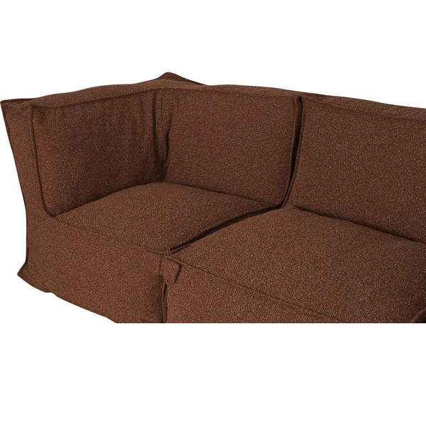 Modulares Indoor Lounge Sofa 3-Sitzer + Hocker Kiki Bouclé Kupfer