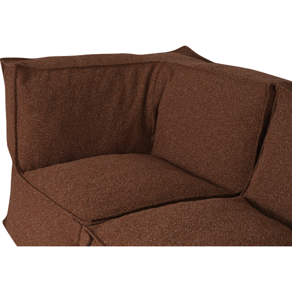 Modulares Indoor Lounge Sofa 3-Sitzer + Hocker Kiki Bouclé Kupfer