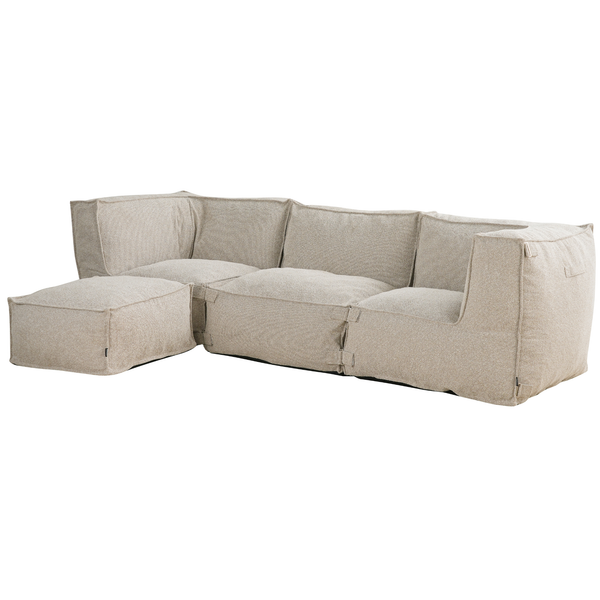 Modulares Indoor Lounge Sofa 3-Sitzer + Hocker Kiki Bouclé Taupe