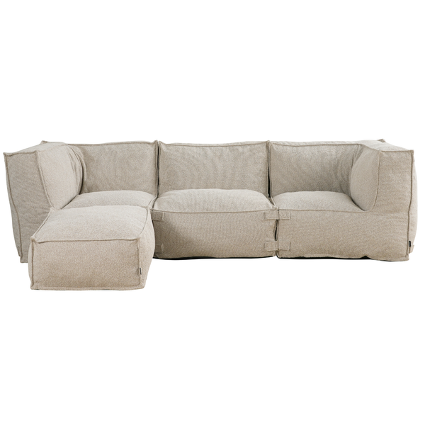 Modulares Indoor Lounge Sofa 3-Sitzer + Hocker Kiki Bouclé Taupe