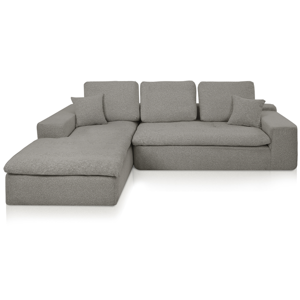 Lazy Corner Sofa Bouclé Brown Left