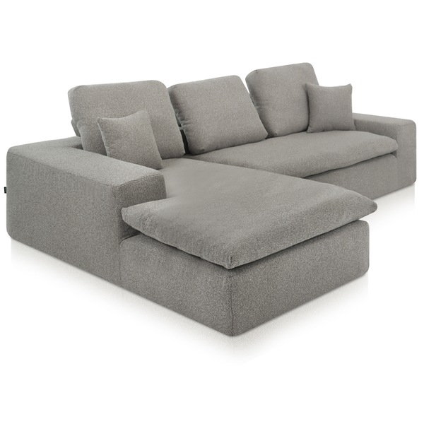 Lazy Corner Sofa Bouclé Brown Left