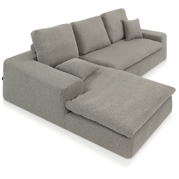 Lazy Corner Sofa Bouclé Brown Left