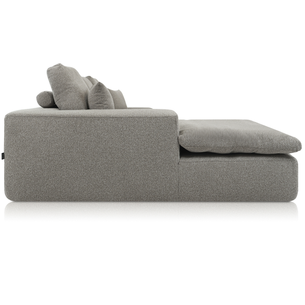 Lazy Corner Sofa Bouclé Brown Left