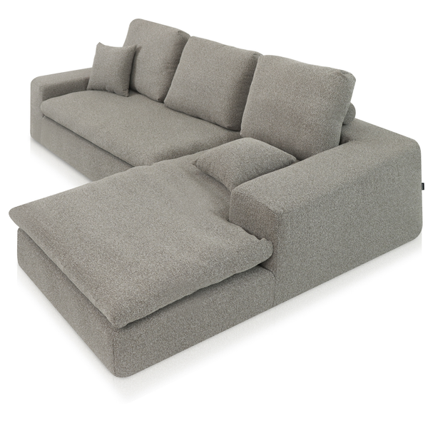 Lazy Hoekbank Bouclé Bruin Links