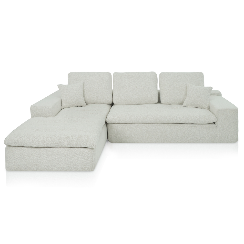 Lazy Corner Sofa Bouclé Beige Left