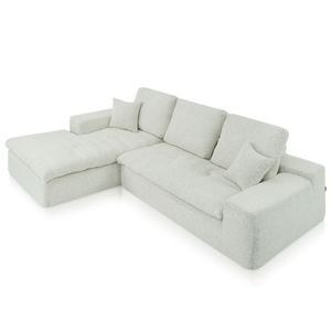 Lazy Hoekbank Bouclé Beige Links