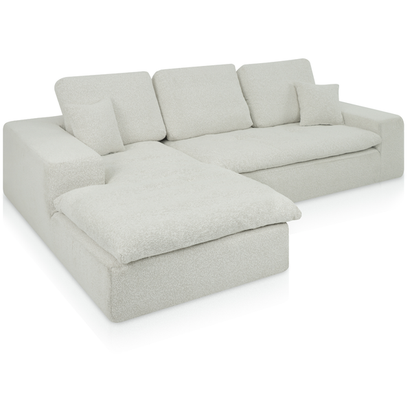 Lazy Hoekbank Bouclé Beige Links