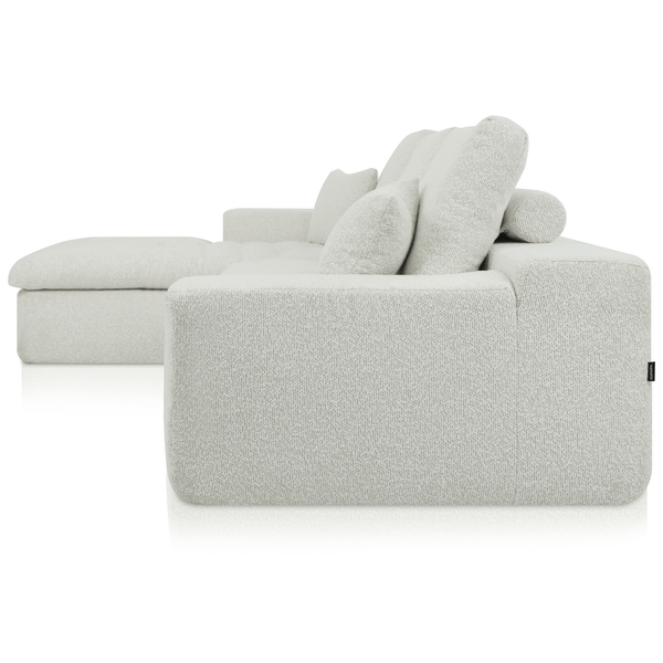 Lazy Hoekbank Bouclé Beige Links