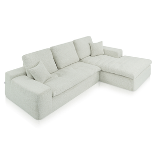 Lazy Hoekbank Bouclé Beige Rechts