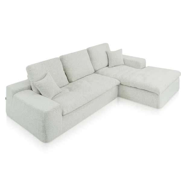 Lazy Hoekbank Bouclé Beige Rechts