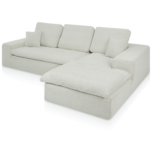 Lazy Hoekbank Bouclé Beige Rechts