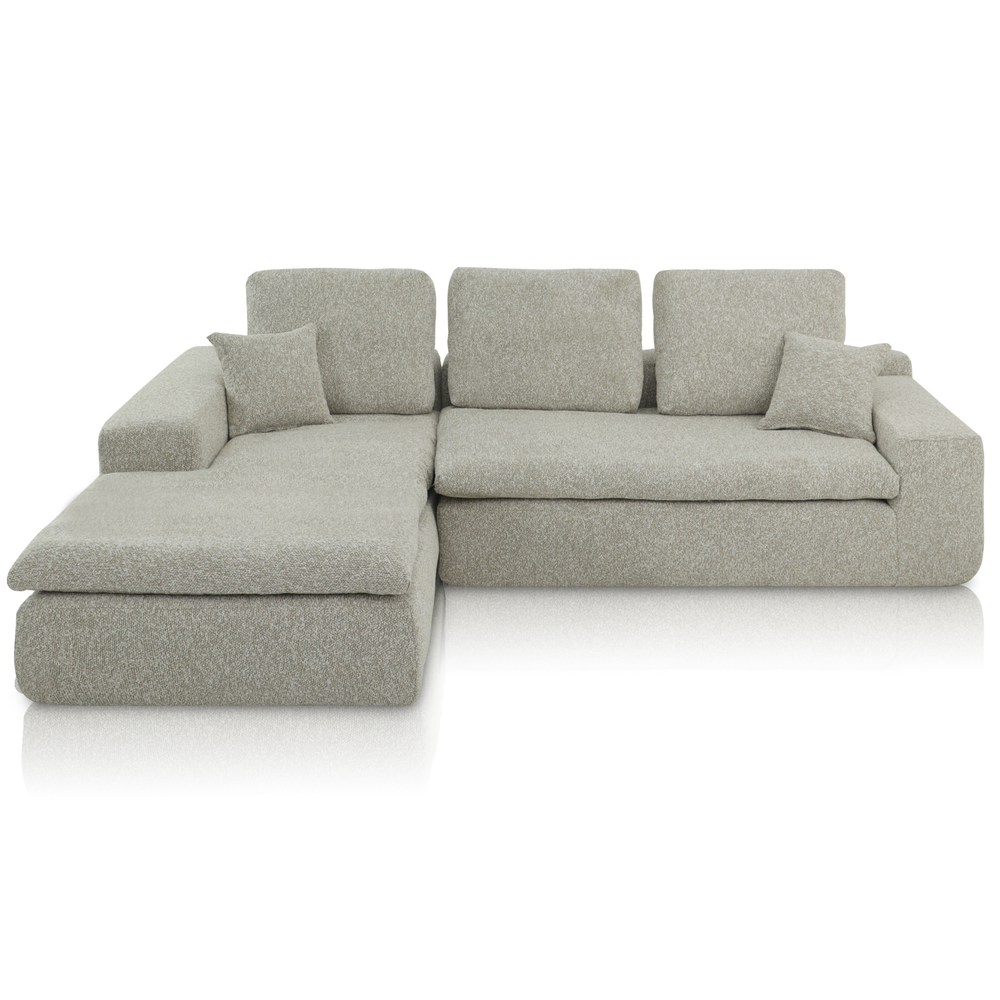 Lazy Corner Sofa Bouclé Taupe Left