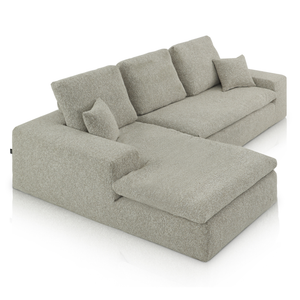 Lazy Corner Sofa Bouclé Taupe Left