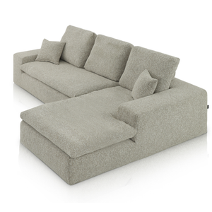 Lazy Hoekbank Bouclé Taupe Rechts