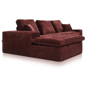 Lazy Hoekbank Velvet Ribstof Koper Links