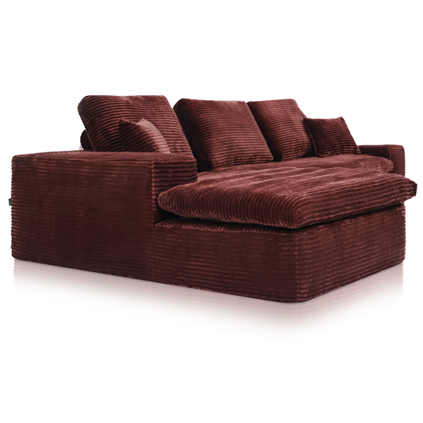 Lazy Hoekbank Velvet Ribstof Koper Links