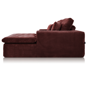 Lazy Corner Sofa Velvet Corduroy Copper Right