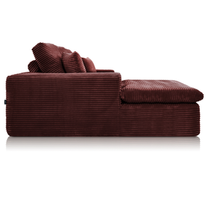 Lazy Hoekbank Velvet Ribstof Koper Links