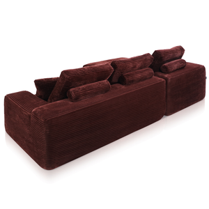 Lazy Hoekbank Velvet Ribstof Koper Links