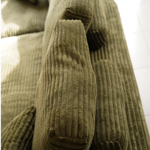 Lazy Corner Sofa Velvet Corduroy Green Left
