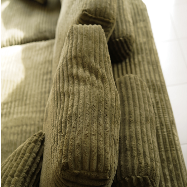 Lazy Corner Sofa Velvet Corduroy Green Left