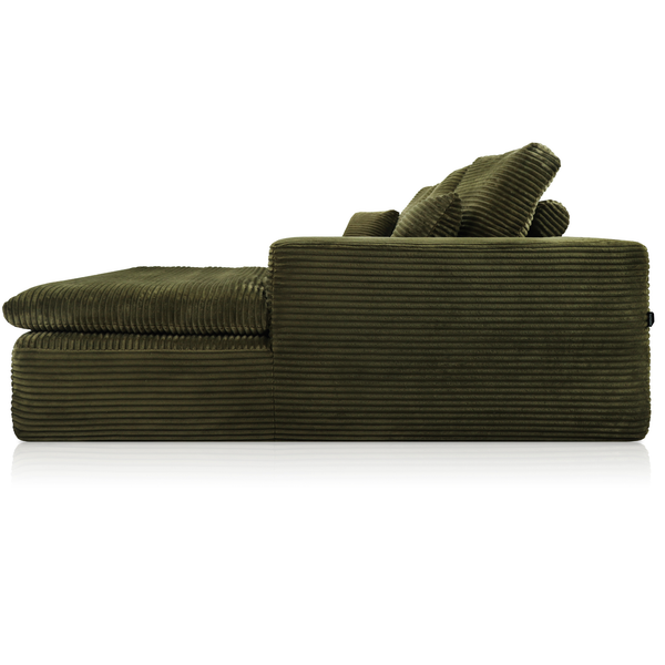 Lazy Corner Sofa Velvet Corduroy Green Right