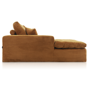 Lazy Hoekbank Velvet Ribstof Okergeel Links