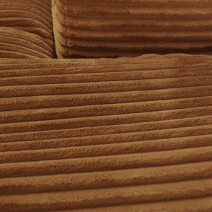 Lazy Hoekbank Velvet Ribstof Okergeel Links