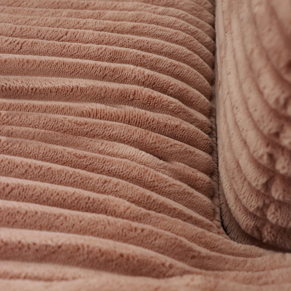 Lazy Hoekbank Velvet Ribstof Roze Links