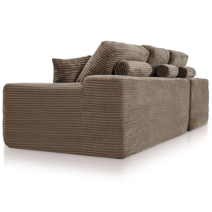 Lazy Corner Sofa Velvet Corduroy Taupe Left